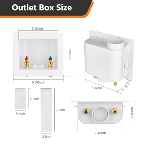 Washing Machine Outlet Box 1/2 in PEX Inlet x 3/4 in MHT Outlet – WM048-1, HeSun