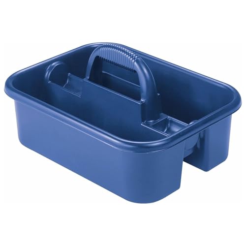 Akro-Mils 09185 Plastic Tote Cleaning Caddy with Handle - Blue, 18-3/8 x 13-7/8 x 9 in