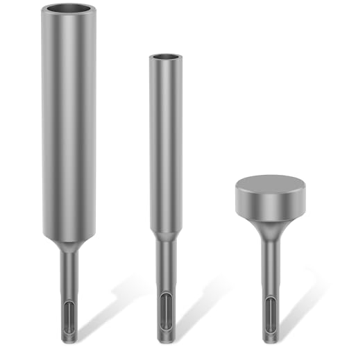 3PCS SDS Plus Ground Rod Driver Professional SDS Plus Ground Rod Bits Driver Socket One Piece Design for Commercial Industrial