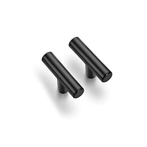 Ravinte Matte Black Cabinet Handles 10 Pack - Single Hole Kitchen Drawer Pulls