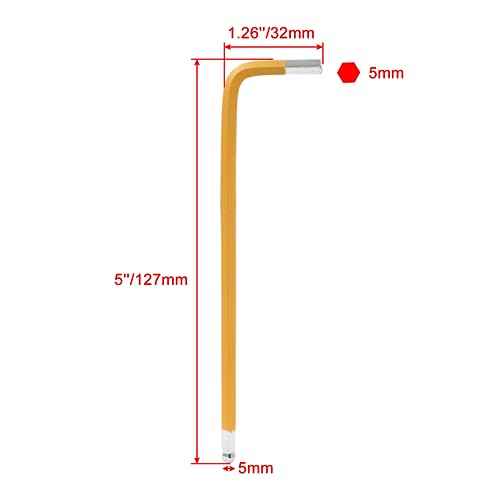 5mm Orange Ball End Allen Wrench Set, 25 Angle, 4pcs