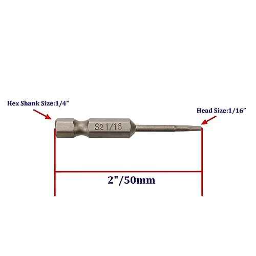 10pcs 1/16" Hex Allen Wrench Drill Bit Set, 1/4" Hex Shank, S2 Steel