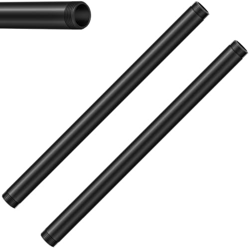 XinDoingNow Black Iron Pipe 1/2x12 Inches, 2-Pack Industrial DIY Decor