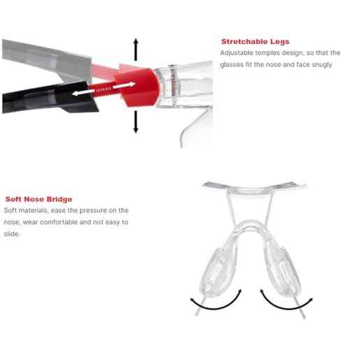 Red Frame (New) Safety Glasses Goggles for Eye Protection with Clear Anti Fog Scratch Resistant shattered Proof, Best Safety Glasses of ANSI Z87 & EN 166 with Carrying Case (1 Piece).