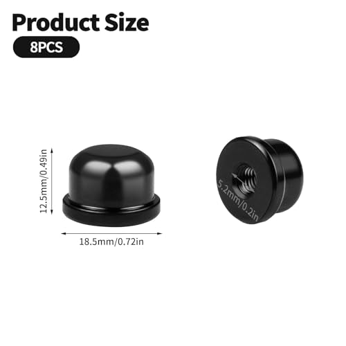 Aecsze 8 Pcs Retro Black Gold Silver Lamp Shade Screw Caps 1/4-27 Thread