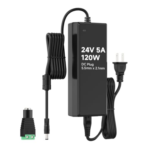 BTF-LIGHTING 24V 120W Power Supply Adapter 1 Pack ETL Listed