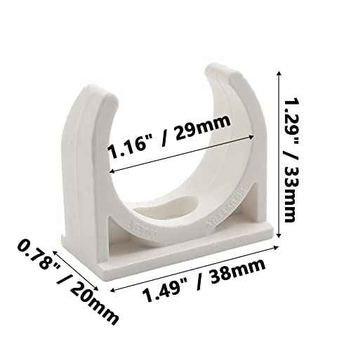 1 Inch PVC Water Pipe Clamps Clips, U-Shaped Buckles PEX Clips Pipe Hangers Clamps, PEX Holder Pipe Support for Water Pipes Tubing Hoses(20 Pack)