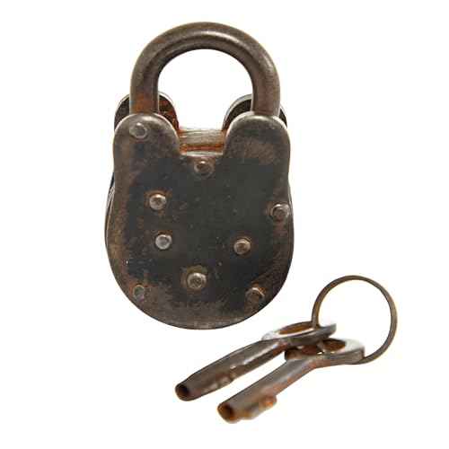 Deco 79 Brass Metal Lock And Key, 2" x 3" x 2", Gray