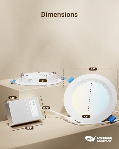Sunco 6 Inch Canless LED Recessed Lights 24 Pack Dimmable 5CCT, 14W, Slim Downlight