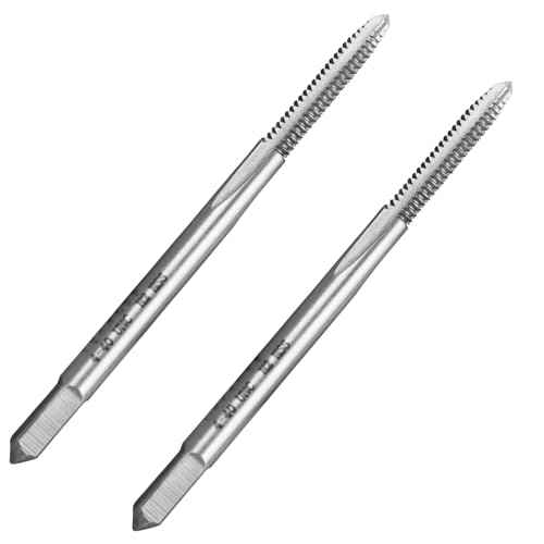 2pcs No 4-40 UNC Thread Tap Right Hand, HSS 4 x 40 UNC Straight Fluted Machine Tap
