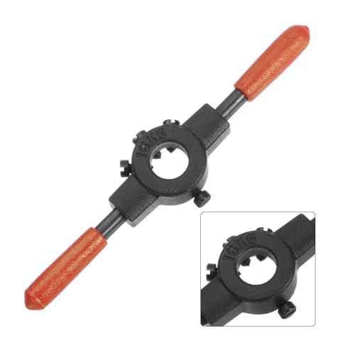 uxcell Die Stock Handle Wrench, for Metric M1-M3 (Metric) / 1/16"-3/32" (UNC/UNF) / 16mm OD Round Dies, 16mm x 5mm Threading Die Holder with Plastic Handle