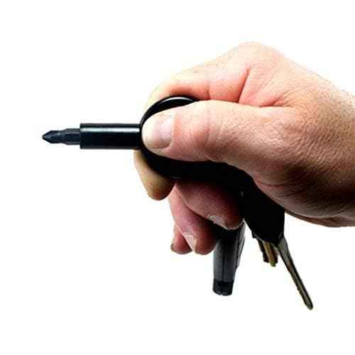 Screwdriver Universal Magnetic Bit Holder for Keychain | Carabiner Multi-Tool Bottle Opener (Includes Removable Double-Sided Phillips and Flathead Bit)