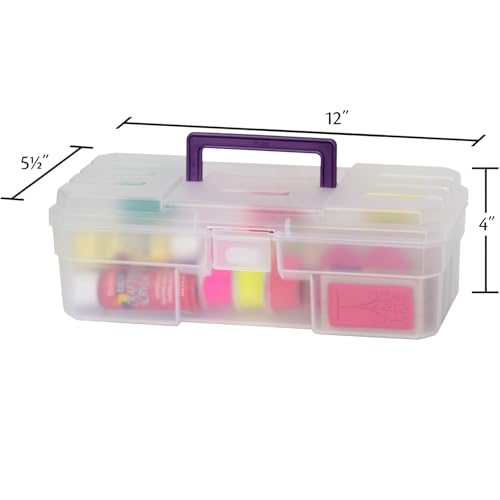 Akro-Mils 12-Inch ProBox Plastic Tool Storage Toolbox, 1 Pack, Model 09912CLPUR, Clear