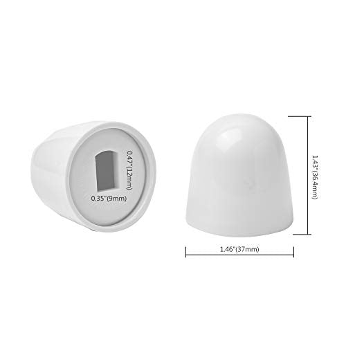 Jwodo 4-Pack Universal Round Toilet Bolt Caps with Washers, Easy Push-On Installation, White