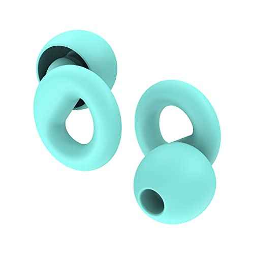 Noise Canceling Earplugs for Sleep and Concentration? New Flexible Earplugs for Better Attenuation?2 Pair Reusable ?Deal for Side Sleepers &Noise Sensitive Person ? 27dB Noise Cancellation?Light Green
