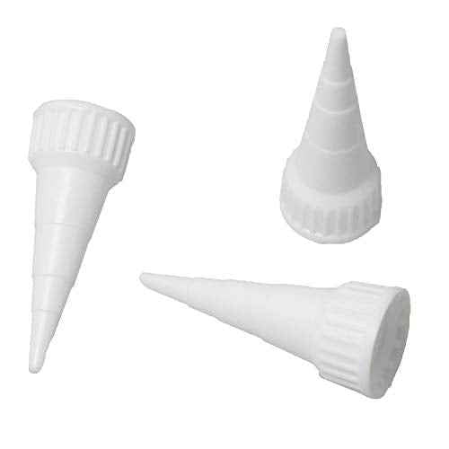 RLECS 20pcs Snip Tip Applicator Adhesive Tube Tips Cap for E6000 Craft Glue 3.7 Ounce Adhesive Tubes, White