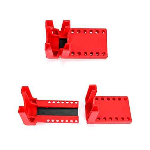 QWORK Ball Valve Lockout, 1/2" - 2-1/2" Diameter, Red