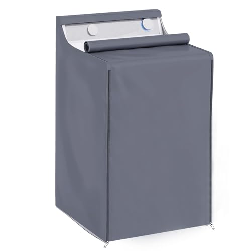 HYVAKUPPA 1 Pack Washer & Dryer Cover 420D PU Waterproof with Zipper & Storage Bag (Grey) 29" W x 28" D x 43" H