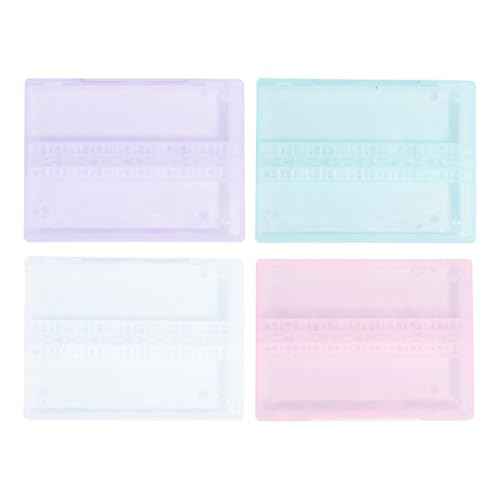 Nail Drill Bits Cases Nail Drill Box Manicure Case: 4pcs 14 Grids Nails Drill Bits Storage Box Nail Polishing Heads Display Container Holder for Grinding Heads Drill Storage Box
