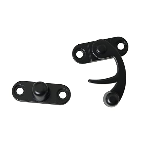 2pcs Antique Hook Hasp Latch Black Padlock Hasp Hook Lock for Jewelry Box Cabinet Toolbox Suitcase