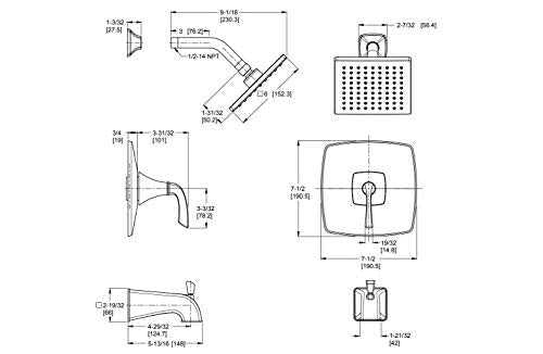 Pfister Bronson Tub & Shower Valve Only Trim (Valve Not Included), 1-Handle, Brushed Nickel Finish, R891BSK