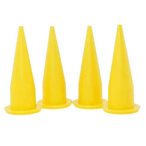 4PCS Yellow Sausage Caulking Gun Nozzle Kit Caulking Nozzle Applicator Straight Tip Caulking Extension Nozzle Suitable for Sealing Cracks and Filling Joint and Bonding Material