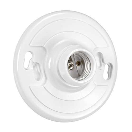 Maxxima Keyless Plastic E26 Lamp Holder Socket - Medium Base, 2 Pack, No Outlet