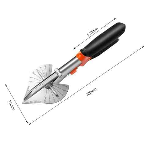 Miter Shears,Multifunctional Quarter Round Cutting Tool Adjustable at 45 to 135 Degree,Shoe Molding Cutter for Wood,Plastic,PVC,Angular Cutting Molding,Crafting