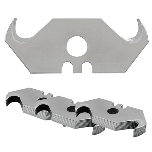 30 Pcs Utility Hook Blade, Carbon Steel Hook Razor Blades Curved Knife Blades for Cutting Carpets, Wallpaper, Roofing Materials with Storage Box
