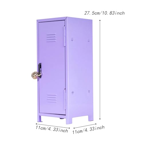 JISADER Mini Lockbox Storage Cabinet for Jewelry Keys Makeup Desk Organizer Violet