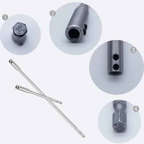 4 Pieces 1/4 Drill Bit Extension Set 6 and 12 Inches with 2 Pieces Key Wood Spade Drill Bit Extension for Electric Tool Accessories Wood Turners Furniture Carpentry and Construction
