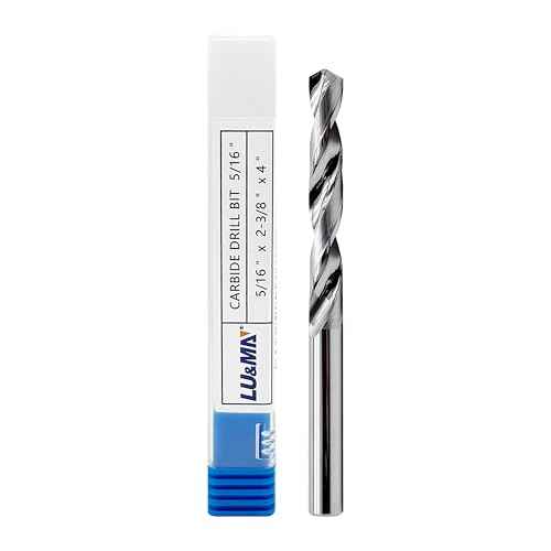 LU&MN 5/16" Solid Carbide Jobber Drill Bits with Straight Shank and 118¡Æ Point Angle, Made from Tungsten Carbide Material,1-Piece