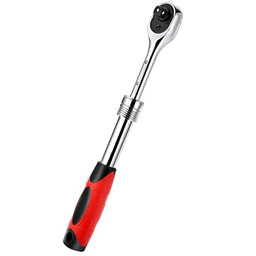 1/4" Square Socket Ratchet Wrench Telescopic Quick Release Ratchet Drive 72 Teeth Reversible Enlength Handle