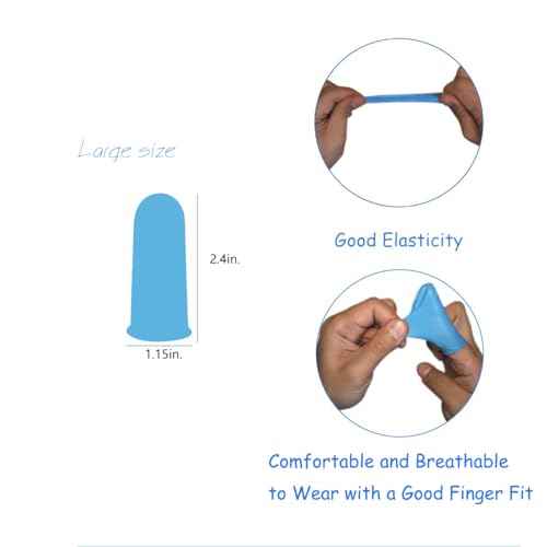 Large Disposable Nitrile Finger Cots, Non-allergenic No Powder Finger Protectors£¬ Suitable for Beauty, Manicure, Massage,Electronic Repair 100 pcs(Blue)