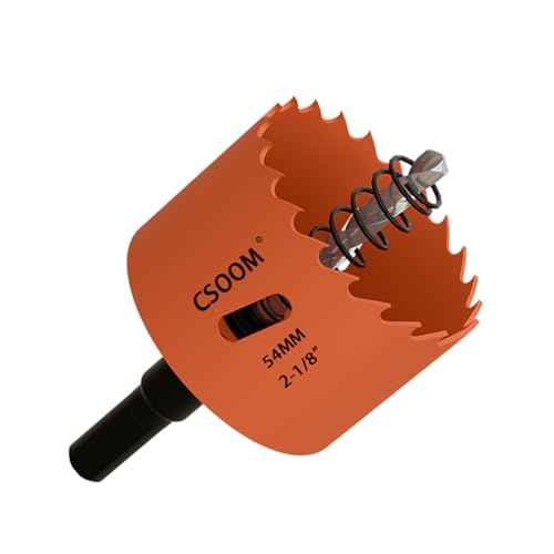 CSOOM 2-1/8" (54mm) Bi-Metal Hole Saw for Plastic, Wood, Plywood, Thin Steel and Thin Aluminum Sheets