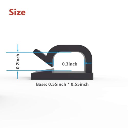Yocice 40 Pack Black Adhesive Cable Clips Wire Holders for Desk, Wall, Car