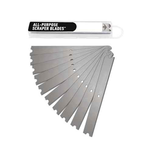 Unger 12¡± Professional All-Purpose Scraper Replacement Blades, 10 Pack, Dual-Sided Adhesive Cleaning Supplies for Windows, Glass, Floors, Paint, Stickers, Gum Removal