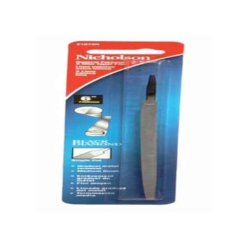 Nicholson Triangular Extra Slim Taper Hand File Without Handle, Single Cut, American Pattern, 6" Length