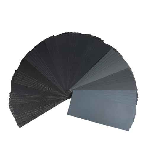 60 Pcs 9x3.6 Inch 10 Grit Mixed Packing Wet and Dry Sandpaper Sheets, Woodworking Furniture/Automobiles/Metal/Lacquer Polishing Sanding Sheets, 80/120/240/400/600/800/1000/1500/2000/3000 Grit