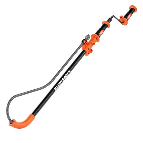 Klein Tools 53018 6-Foot Extendable Steel Toilet Auger with Manual & Drill Operation