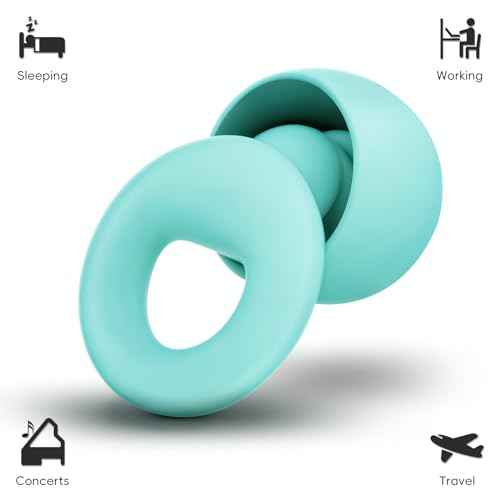 Noise Canceling Earplugs for Sleep and Concentration? New Flexible Earplugs for Better Attenuation?2 Pair Reusable ?Deal for Side Sleepers &Noise Sensitive Person ? 27dB Noise Cancellation?Light Green