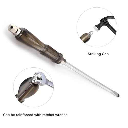 Utoolmart Slotted Impact Screwdriver 10 Inch Keystone Demolition Driver Magnetic 1Pcs