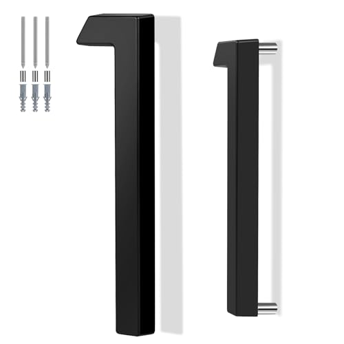 QPMWDBSZ 6 Inch Black Floating House Number - Rust-Resistant Outdoor Decor