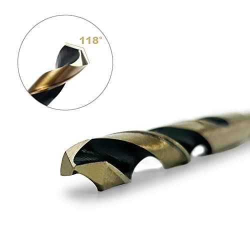 15mm Reduced Shank Twist Drill Bit with 10mm Shank for Stainless Steel Aluminum Alloy Metal Copper Plastic Wood, Made of High Speed Steel 4341, Ideal for Drilling Steel Plate