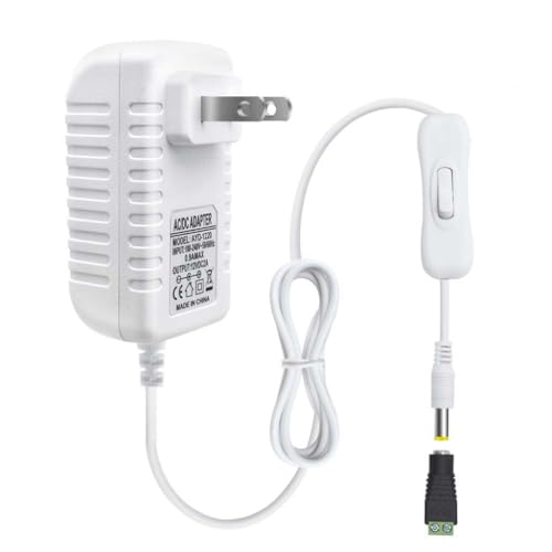 White 12V 2A 24W Power Supply with On/Off Switch for LED Strip Lights - LightingWill