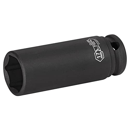 Jetech 3/8-Inch Drive 17mm Deep Impact Socket with 6-Point Design, Heat-Treated Chrome Molybdenum Alloy Steel, Metric