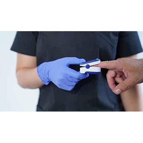 OSTC Lydus 4 Mil Latex Free Nitrile Textured Finger Exam Gloves - Large (Box of 100)