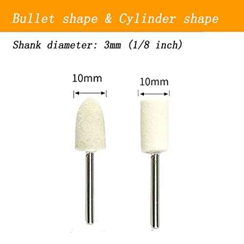 ?????? ???? 24 Pcs Wool Polishing Bits - Wool Felt Polishing kits with 1/8 Inch Mandrel for Dremel Rotary Tools (Polishing Point Diameter:10mm)