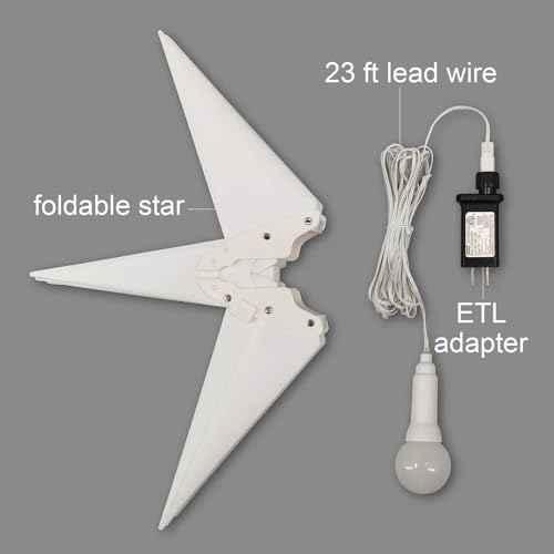 Leejec 22" Moravian Star Light, Easy Assembly, Christmas Decorations, Indoor& Outdoor Hanging, Advent Star, Warm White LED Porch Light with Timer, Wedding & Home Decor