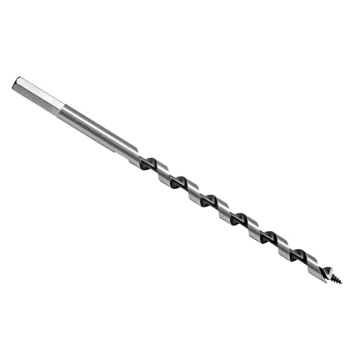 3/8" Diameter Auger Drill Bit 9" Ship Auger Long Drill Bit 3/8" Hex Shank Long Drill Bits for Wood Hole Cutter in Hardwood, Softwood, and Composite Materials